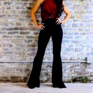 Black high waisted bell bottom jeans by L&B